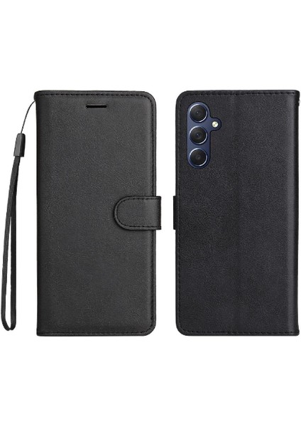 Kart Yuvası ile Samsung Galaxy M54 Için Flip Case Klasik Düz Renk Yüksek (Yurt Dışından)