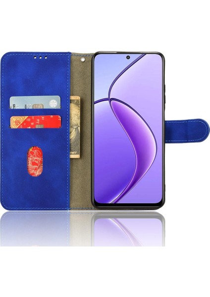 Kart Tutucu Kickstand ile Realme 12 5g Deri Folio Flip Case Için Kılıf (Yurt Dışından) modelleri