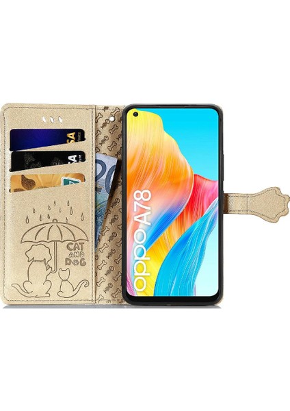 Oppo A78 4g Için Kılıf Deri Kılıf Kapak Çevirin Darbeye Kısa Kayış (Yurt Dışından) modelleri