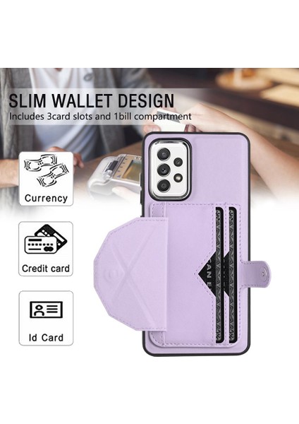Samsung Galaxy A52S 5g Kart Tutucu Premium Pu Deri Kickstand (Yurt Dışından)