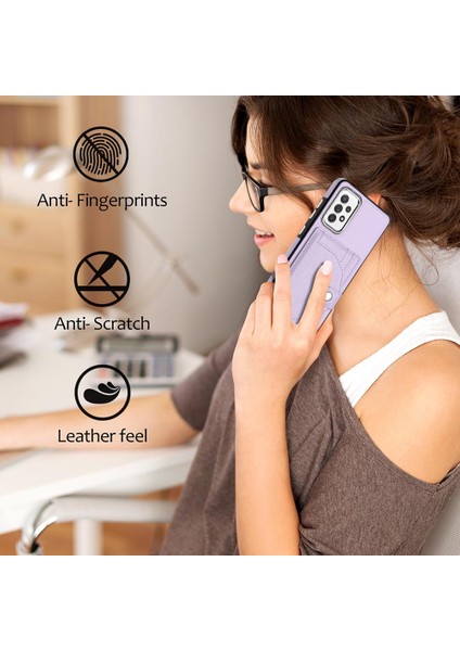 Samsung Galaxy A52S 5g Kart Tutucu Premium Pu Deri Kickstand (Yurt Dışından)