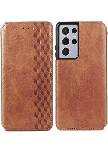 Samsung Galaxy S21 Ultra Zarif Iş Cüzdan Fonksiyonu Için Kılıf Çevirin (Yurt Dışından)