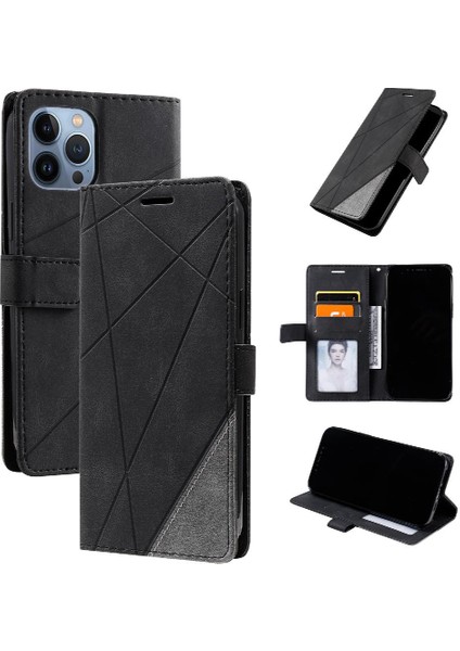 IPhone 13 Için Kılıf Pro Max Manyetik Pu Deri Cüzdan Flip Folio Kart (Yurt Dışından)