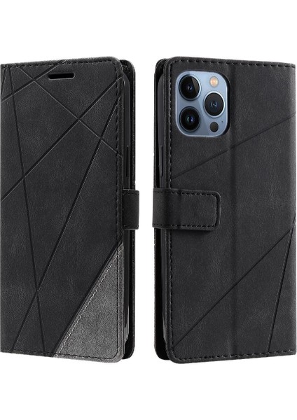 IPhone 13 Için Kılıf Pro Max Manyetik Pu Deri Cüzdan Flip Folio Kart (Yurt Dışından)