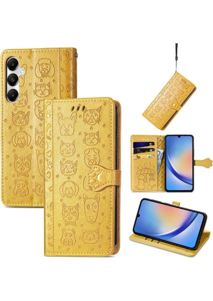 Samsung Galaxy A35 5g Darbeye Karikatür Hayvanlar Için Kılıf Kısa Kayış (Yurt Dışından)