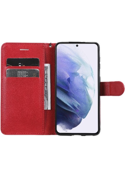 Samsung Galaxy S21 Yüksek Kaliteli Deri Klasik Düz Renk Için Flip Case (Yurt Dışından) fırsatları