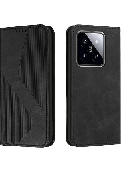 Xiaomi 14 Için Kılıf Pro Kart Yuvaları Tutucu Manyetik Pu Deri Folio Kapak (Yurt Dışından)
