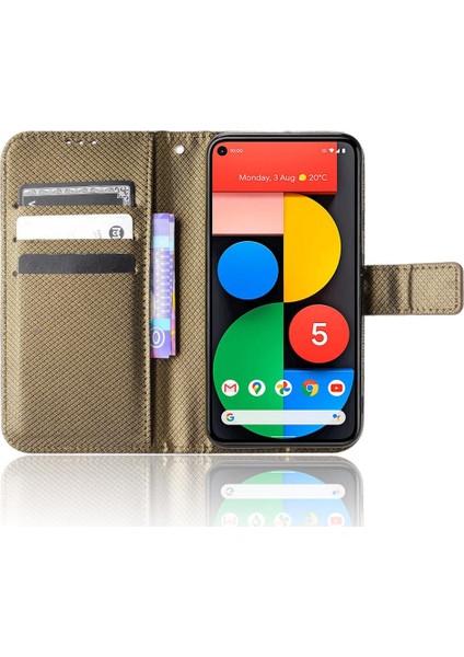 Google Piksel 5 Manyetik Cüzdan Kapak Kart Tutucu Kickstand Için Kılıf (Yurt Dışından)