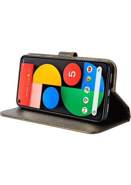 Google Piksel 5 Manyetik Cüzdan Kapak Kart Tutucu Kickstand Için Kılıf (Yurt Dışından)