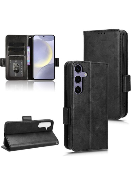 Samsung Galaxy S24 5g Görüntüleme Için Kılıf Standı Cüzdan Kapak Çevirin 3 Kart Pu (Yurt Dışından)