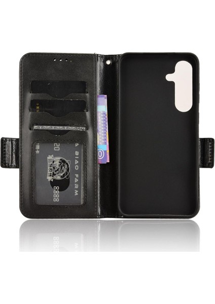 Samsung Galaxy S24 5g Görüntüleme Için Kılıf Standı Cüzdan Kapak Çevirin 3 Kart Pu (Yurt Dışından)