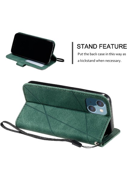 IPhone 13 Için Kılıf Mini Kart Tutucu Kickstand Cüzdan Flip Folio Manyetik (Yurt Dışından) modelleri