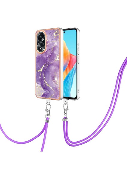 Oppo A58 4g Mermer Tampon Anti-Çizik Yumuşak Crossbody Kordon Için Kılıf (Yurt Dışından)