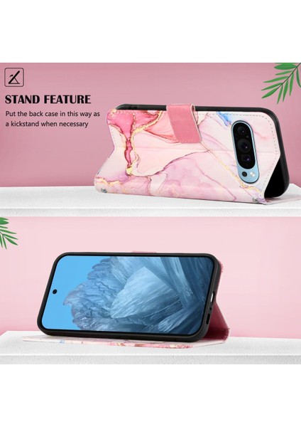 Google Piksel 9 Mermer Desen Kickstand Cüzdan Pu Deri Için Kılıf (Yurt Dışından) fırsatları
