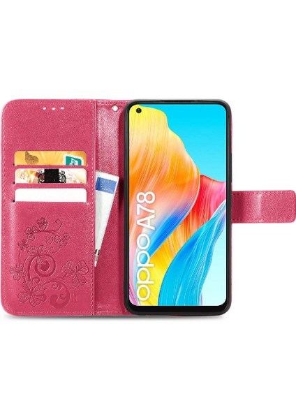 Oppo Için Kılıf A78 4g Kısa Kayış Zarif Iş Dört Yapraklı Yonca Flip (Yurt Dışından) fırsatları