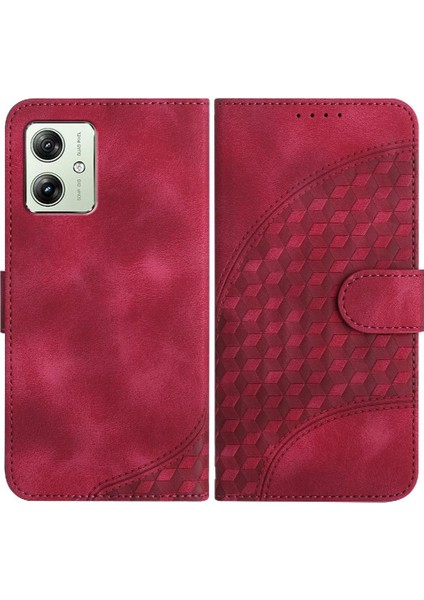 Motorola Moto G54 5g Manyetik Kart Tutucu Geometrik Desen Pu (Yurt Dışından)