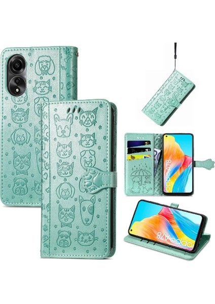 Oppo A78 4g Için Kılıf Deri Kılıf Kapak Çevirin Darbeye Kısa Kayış (Yurt Dışından) fırsatları