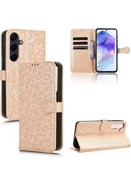 Samsung Galaxy A35 5g Manyetik Toka Geometrik Desen Deri (Yurt Dışından)