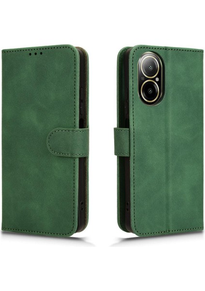 Oppo Realme C67 4g Deri Kart Sahibi ile Folio Flip Case Için Kılıf (Yurt Dışından)