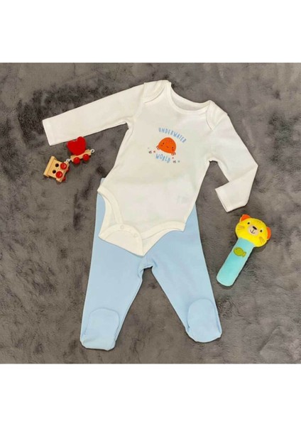 Pieros Baby 0049 Erkek Bebek Açık Mavi 2li Takım