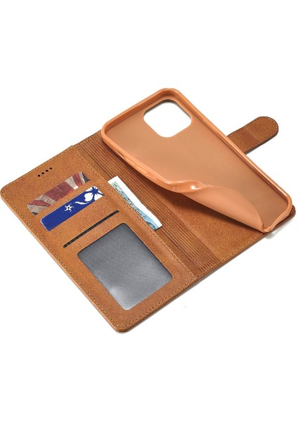 Iphone 15 Için Kılıf Artı Kart Yuvaları Cüzdan Buzağı Doku Yatay Çevir (Yurt Dışından)