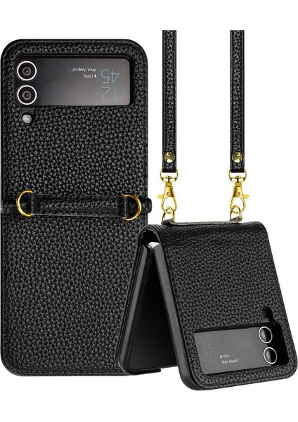 Telefon Kılıfı Için Samsung Galaxy Z Flip 4 Pu Deri Cüzdan Flip Folio Kart (Yurt Dışından)