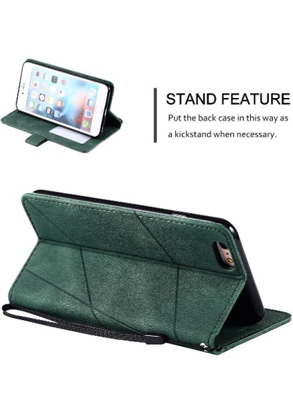 IPhone 6 Için Kılıf Artı/6s Artı Manyetik Pu Deri Kart Tutucu Kickstand (Yurt Dışından)