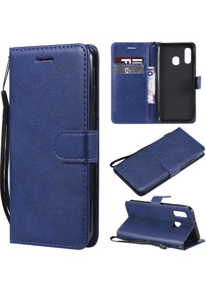 Kart Yuvası Klasik Düz Renk Yüksek ile Samsung Galaxy A40 Için Flip Case (Yurt Dışından)