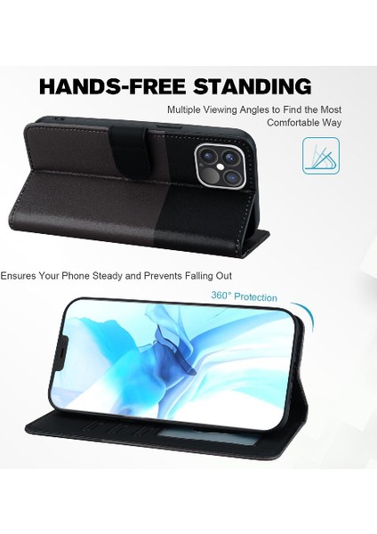 Iphone 12 Için Kılıf Pro Max Kapak Çevirin Cüzdan Basit Iş Deri Kılıf (Yurt Dışından)