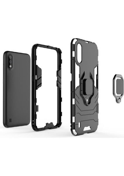 Samsung Galaxy A01 Askeri Damla Koruma Kickstand Halka Kapak (Yurt Dışından) fiyatları