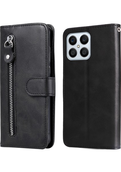 Ile Uyumlu Honor X8 5g/honor X6 Moda Fermuar Çevirme Deri Telefon Kılıfı Kart Tutuculu Manyetik Cüzdan Telefon Kılıfı (Yurt Dışından) fırsatları