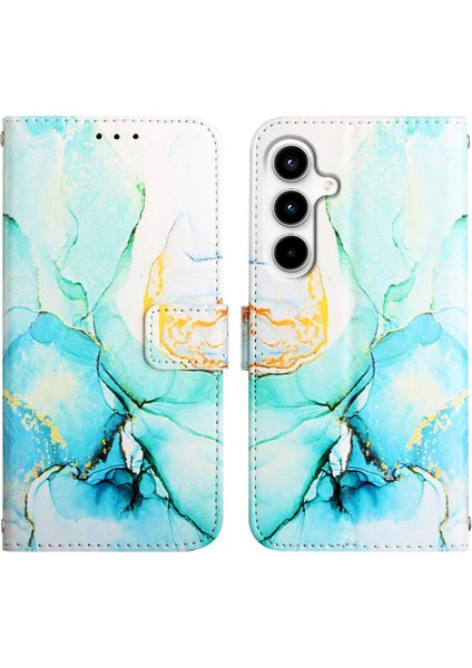 Samsung Galaxy A35 5g Pu Deri Mermer Desen Kickstand Cüzdan (Yurt Dışından)