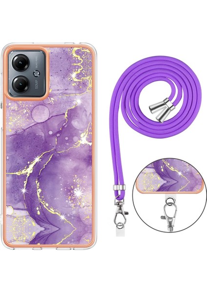 Motorola Moto G14 Tampon Mermer Crossbody Kordon Askısı Yumuşak (Yurt Dışından) indirimleri