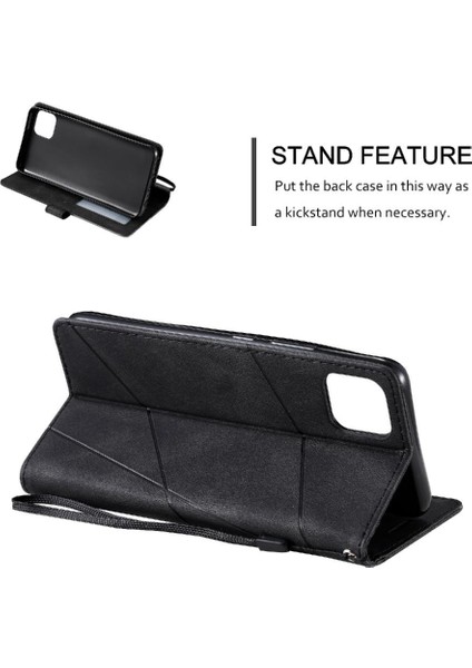 Realme C11 Kart Tutucu Için Kickstand Manyetik Cüzdan Flip Folio Pu (Yurt Dışından)