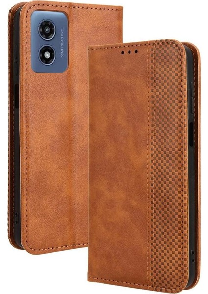 Motorola Moto G Oynamak Için Kılıf 4g 2024 Manyetik Kapatma Pu Deri Cüzdan (Yurt Dışından)