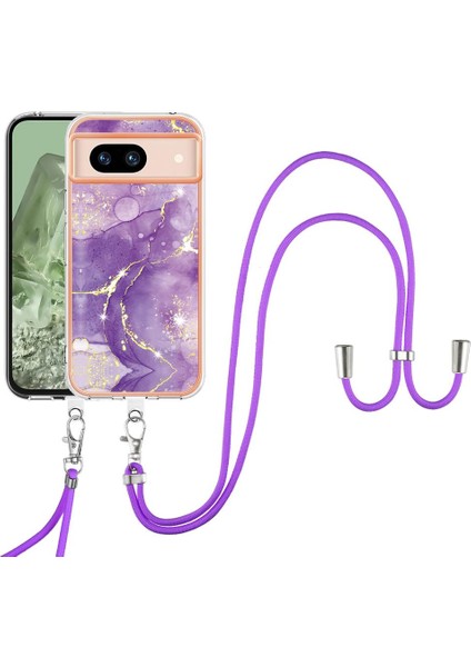 Google Piksel 8A Tampon Mermer Crossbody Kordon Askısı Için Kılıf Yumuşak (Yurt Dışından)