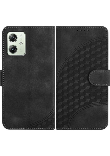 Motorola Moto G54 5g Manyetik Kart Tutucu Geometrik Desen Pu (Yurt Dışından)