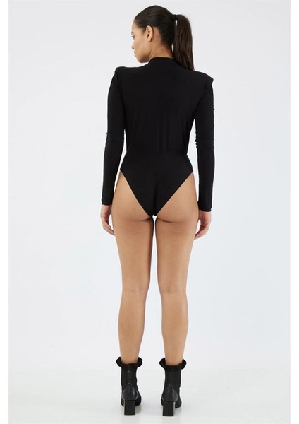 Kruvaze V Yaka Uzun Kol Alttan Çıtçıtlı Vatkalı Esnek Şık ve Cool Likralı Anvelop Body Bluz fiyatları