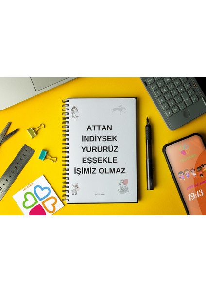 Konuşan Defter 14 x 20 cm Çizgili 32 Yaprak 64 Sayfa Notebook Günlük Anı Defteri