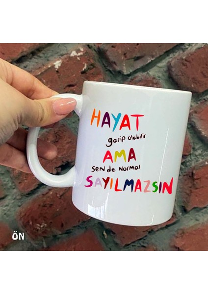 Size Özel Renkli Duvar Yazısı Seramik Baskılı Kupa Bardaklar
