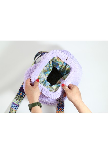 Lila Kadife Ipli Şık Clutch Çanta modelleri
