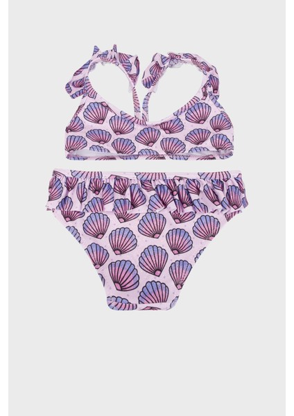 Chacha Desenli Uv Korumalı Çabuk Kuruyan Bikini Kız Çocuk Bikini SB2414000109