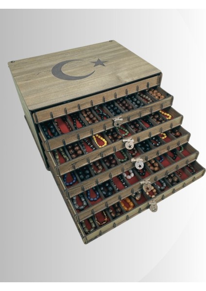 Kişiye Özel Ahşap Tesbih Koleksiyon Kutusu Hediyelik Özel Isim Yazılı Tespih Kutusu 60 Tesbihlik