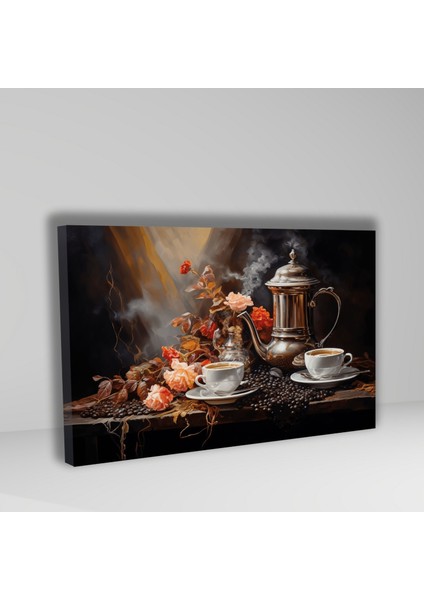 Tekli Yatay Kanvas Mutfaktablosu Nostalji Çaydanlık ve Çiçek fiyatları