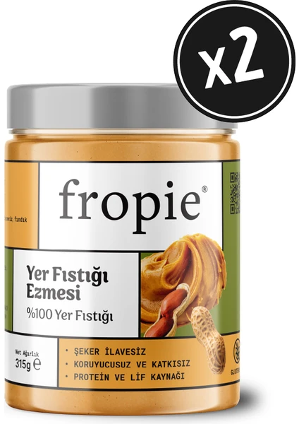 Yer Fıstığı Ezmesi - 100% Yer Fıstığı 315 gr x 2 Adet