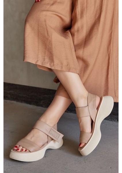 Maddy Nude Hakiki Deri Kadın Sandalet