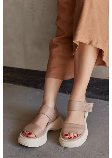 Maddy Nude Hakiki Deri Kadın Sandalet modelleri