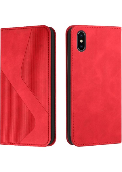 IPhone Xs Max Cüzdan Için Kılıf Kickstand Pu Deri Kart Yuvaları Tutucu Folio (Yurt Dışından)