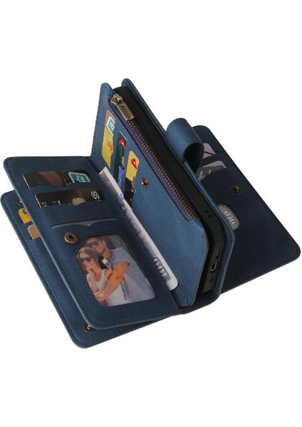 Kart Yuvası Standı Onbeş Kart Yuvaları Pu ile Samsung Galaxy A05 Için Kılıf (Yurt Dışından)