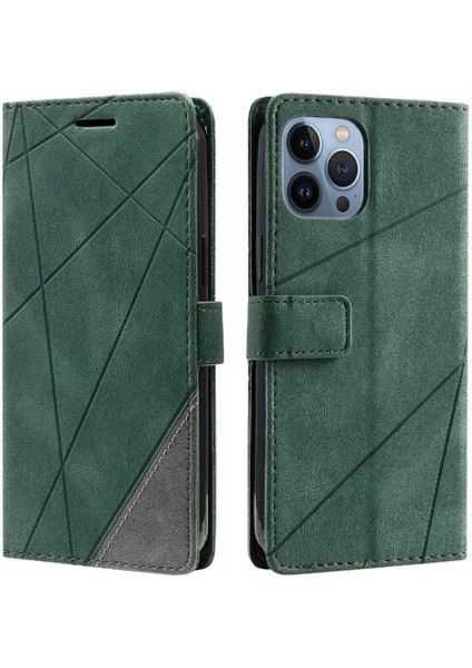 IPhone 13 Için Kılıf Pro Max Manyetik Pu Deri Cüzdan Flip Folio Kart (Yurt Dışından)